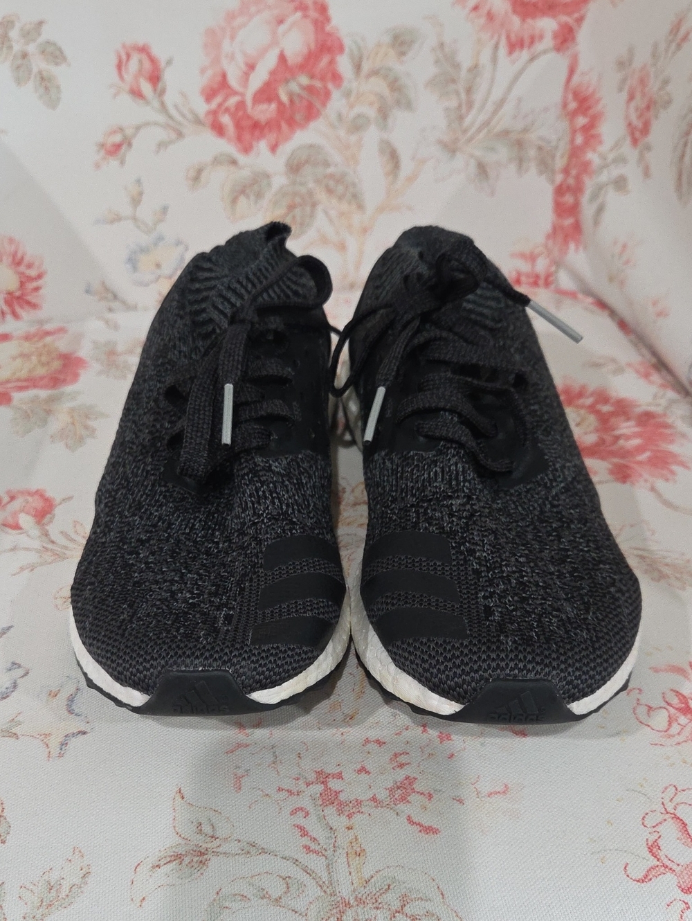 Adidas Ultra Boost For Men Black Knit Lace-Up  Running Sneakers